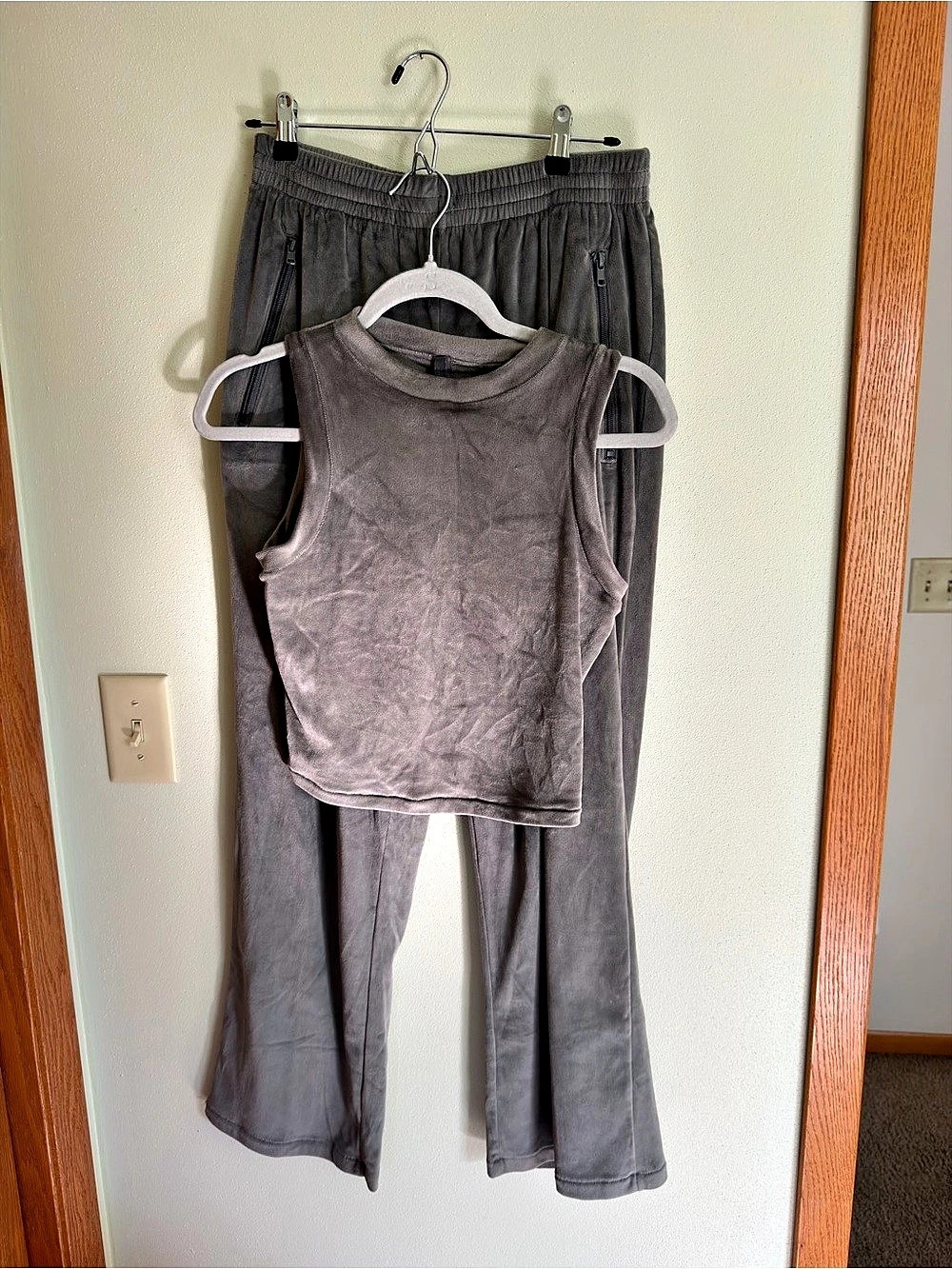 Skims Velour Jogger Wide Leg Lounge Pants Set